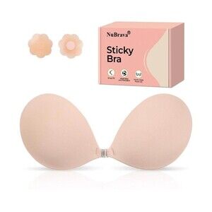 Nubrava Strapless Sticky Bra Push Up For Women Adhesive Silicone No Show Bra